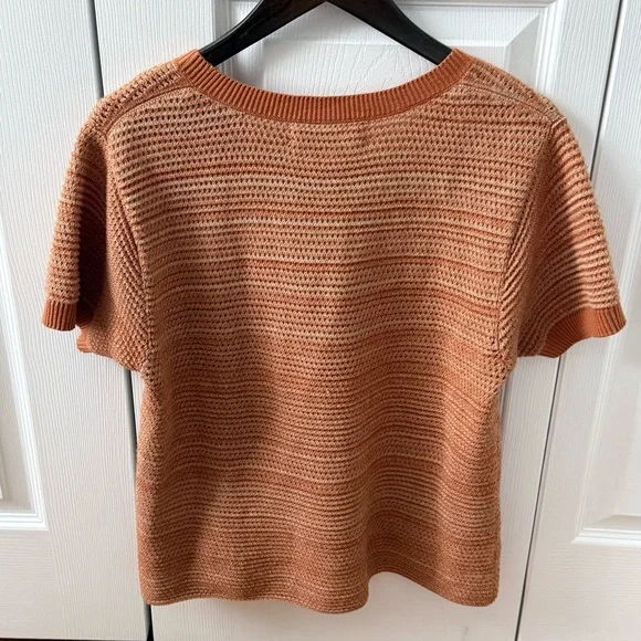 Wol Hide Organic Cotton Textured Knit Short Sleeve Sweater - Picture 2 of 4